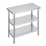 Amocart Stainless Steel Food Prep Table Commercial Kitchen Worktable with 2 Adjustable Undershelf for BBQ Kitchen Garage