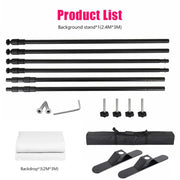 Load image into Gallery viewer, Double-Crossbar Backdrop Background Stand Frame Support System For Photography Photo Studio Video Muslin Green Screen
