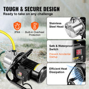 Charger l'image dans la visionneuse de galerie, Amocart Shallow Well Pump 1.1 HP 115V 978GPH 131ft Height 69.6psi Max Pressure Portable Sprinkler Booster Jet Pumps Irrigation
