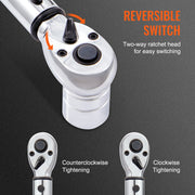 Bild in Galerie-Viewer laden, Amocart Torque Wrench Set Drive Click Torque Wrench Dual-Direction Adjustable  Mechanical Dual Range Scales Torque Wrench Kit
