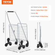Bild in Galerie-Viewer laden, Amocart 88lbs Folding Shopping Cart Light-weight Storage Stair Climbing Utility Cart with Wheels Outdoor Travel Picnic Handcart

