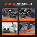 Amocart Air Compressor 750W/1450W/3000W Oil Free Air Compressor Quiet Portable Compressor Pump for Auto Repair Tire Inflation
