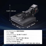 Amocart Heat Press Machine 15" x 15" /16" x 20" /16" x 24" Sublimation Printer Manual Clamshell Transfer on DIY T-shirt Pillow