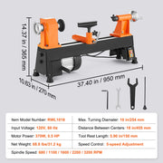 Charger l'image dans la visionneuse de galerie, Amocart Benchtop Wood Lathe 10in x 18in / 14in x 40in US-120V Power Wood Turning Lathe Machine Variable Speeds for Woodworking
