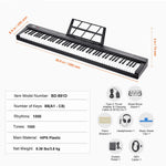 Amocart 88 Key Digital Piano Keyboard Semi Weighted Keys Full Size Electric Portable Keyboard Piano Set 1000 Tone for Beginners