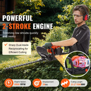 Bild in Galerie-Viewer laden, Amocart 23.2-inch 26CC 2 Cycle Gas Hedge Trimmer Gas Powered Handheld Hedge Trimmer 180° Adjustable for Trimming Shrubs Bushes
