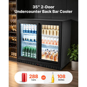 Bild in Galerie-Viewer laden, Amocart 7.4/11.4 Cu. Ft Back Bar Cooler with LED Lighting Adjustable Shelves Low-E Glass Display Cooler for Beer Wine Drink
