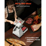 SucceBuy Commercial Meat Slicer 10 inch 320W Food-Slicer with SUS420 Blade 0-0.4 inch Adjustable Thickness for Frozen Meat Ham