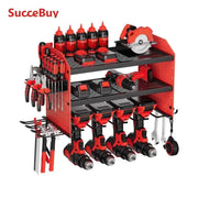 Bild in Galerie-Viewer laden, Amocart 3-Layer Power Tool Wall Mount Holder Pegboard Wall Storage Tool Set Drill Screwdriver Storage Rack for Workshop/Garage
