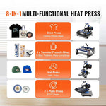 Amocart Heat Press Machine Heat Transfer Machine with 30 oz Tumbler Press 360° Swing Away Digital T-Shirt Pressing Coating