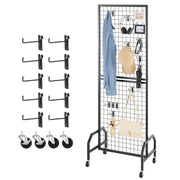 Bild in Galerie-Viewer laden, Amocart Grid Wall Panel Wire Grid Panels Display Rack Movable Art Display Shelf with Wheel Carbon Steel Gridwall for Craft Show
