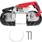Amocart Portable BandSaw 5Inch Cutting Capacity Cordless Variable Speed 10Amp Motor Deep Cut Bandsaw for Metal Wood Pipes Rebar