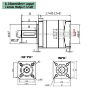 Load image into Gallery viewer, YunDuan Planetary Reducer Nema23 Stepper Motor Reducer Step-down Gearbox Ratio 4:1-100:1 14mm Shaft Less Than 20 arcmin

