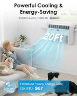 12000 BTU U-Shaped Window AC, Full View, 20% Airflow, Ultra Quiet & Upgraded Panel, Custom