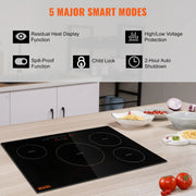 Bild in Galerie-Viewer laden, Amocart 4 Burners 30'' Electric Cooktop Induction Stove Top Built-in Magnetic Cooktop with 9 Heating Level Touch Screen Burner
