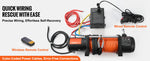 Amocart 13500lbs Electric Winch Car Truck Winch with 80ft Synthetic Rope Wireless & Wired Remote Control for Towing Off-Road