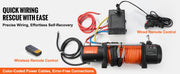 Bild in Galerie-Viewer laden, SucceBuy 13500lbs Electric Winch Car Truck Winch with 80ft Synthetic Rope Wireless &amp; Wired Remote Control for Towing Off-Road
