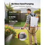 SucceBuy Battery Powered Backpack Sprayer 3.2Gal Powerful Electric 2Retractable Wands&5Nozzles Adjustable 0-90PSI 2 Hour Runtime