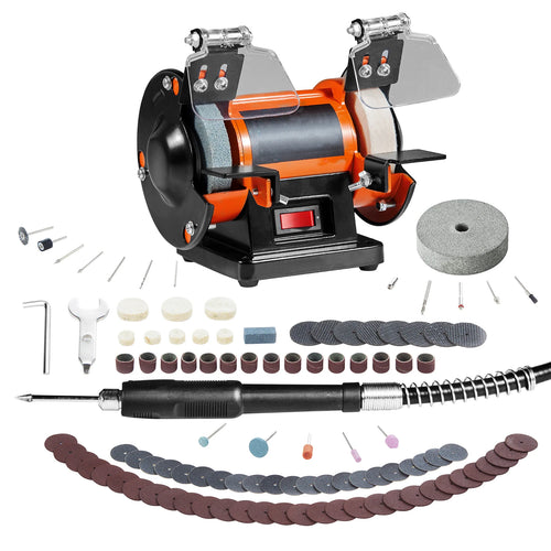 Amocart 3in Jewelry Polisher Buffer Brushless Adjustable Speed Mini Multi-purpose Bench Grinder Polishing Machine for Gemstones