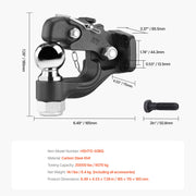 Bild in Galerie-Viewer laden, Amocart 20000/30000Lbs Pintle Hook Trailer Receiver Hooks Combination 2-5/16in Hitch Ball fits 2.5-3in Lunette Ring for Truck
