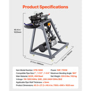 Bild in Galerie-Viewer laden, Amocart Electric Tube Bending Machine 750W Electric Tubing Bender w/ 6L Hydraulic Cylinder w/ 3 Dies for 1" 1-1/2" 1-3/4" Pipes
