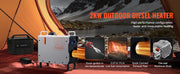 Bild in Galerie-Viewer laden, Amocart 2KW Diesel Heater 12V/24V All in One Diesel Air Heater with Remote Control Display Screen CO Alarm for Vehicle&amp;Outdoor
