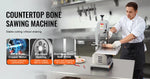 Amocart Commercial Electric Meat Bandsaw 650W 1800W Stainless Steel Countertop Bone Sawing Machine Frozen Fish Cutter for Pork
