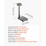 Amocart 660Lbs Computing Digital Platform Scale 0.1LBS Accuracy Floor Scale with LB/KG High-Definition Display for Box Luggage