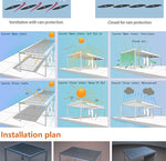 Aluminum Pergola Rainproof Electrically Adjustable Gazebo Electric Louvered Awning Outdoor Patio Sunshade