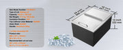 Charger l'image dans la visionneuse de galerie, Amocart Drop in Ice Chest Stainless Steel Ice Cooler Commercial Ice Bin with Sliding Cover Outdoor Kitchen Ice Bar
