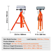 Bild in Galerie-Viewer laden, Amocart Roller Stand Heavy 2500 LBS Load Capacity 27.6"-52" Adjustable Folding Roller Support Stand for Pipe Wooden Boards
