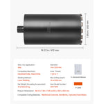 Amocart Core Drill Bit Internal Thread Diamond Dry Coring Bit w 3 Adapters Pilot Drill and Hex Wrench for Concrete Red Bricks