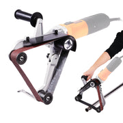 Load image into Gallery viewer, Amocart Belt Sander Adapter for Angle Grinder Pipe Tube Sanding Attachment with 5/8-11" Imperial Thread and 10PCS Sanding Belts
