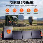 Amocart Portable Monocrystalline Solar Panel Foldable ETFE Charger Efficiency Panel Waterproof for Power Station Camping Hiking