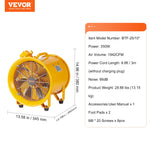 SucceBuy  Portable Ventilation Fan 350W/550W/1100W Industrial Exhaust Fan Air Clean Extractor Blower for Factory Warehouse