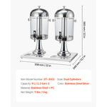 SucceBuy Beverage Dispenser 2.1 Gallon x2 Drink Dispenser, Stainless Steel + Plastic with Spigot Chamber Tray for Restaurants