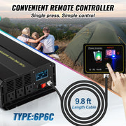 Bild in Galerie-Viewer laden, Amocart Pure Sine Wave Power Inverter 2500W/3500W/5000W 12V DC to 120V AC Aluminum Alloy LCD Screen &amp; LED Indicators Power Use
