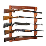 Amocart Gun Rack Wood Gun Rack Wall Mount Gun Display Rack holds 4/5 Rifles Shotguns 132 lbs Heavy Duty Rifle Rack w/ Soft Padding