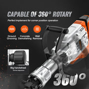 Charger l'image dans la visionneuse de galerie, Amocart Demolition Jack Hammer 1500W/2200W/3500W Jack Hammer Concrete Breaker Heavy Duty Electric Jack Hammer 2/4pcs Chisel
