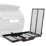 Amocart Hitch Mount Cargo Carrier Hitch Cargo Rack with Folding Ramp 500LBS Mobility Scooter Carrier Fit 2" Hitch Receiver