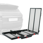 Bild in Galerie-Viewer laden, Amocart Hitch Mount Cargo Carrier Hitch Cargo Rack with Folding Ramp 500LBS Mobility Scooter Carrier Fit 2" Hitch Receiver
