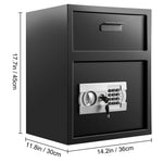 SucceBuy Electronic Safe Deposit Box With Drop Slot Secret Hidden Piggy Bank Security Digital Access 2 Keys for Store Money Guns