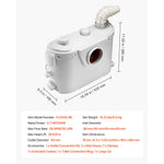 500W/700W/900W/1200W SucceBuy Macerator Pump Waste Water Disposal Upflush Machine for Toilet, Basement, Shower, Laundry, Bathtub