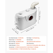 Load image into Gallery viewer, 500W/700W/900W/1200W Amocart Macerator Pump Waste Water Disposal Upflush Machine for Toilet, Basement, Shower, Laundry, Bathtub
