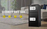 Charger l'image dans la visionneuse de galerie, Amocart 33" Double Door Safe Deposit Box Secret Hidden Piggy Bank Steel Separate Storage Space Electronic Lock for Office Home
