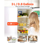 SucceBuy Beverage Dispenser 0.8Gal. Drink Dispensers for Party Glass Juice Dispenser with No-Drip Spigot and Lid for Restaurants