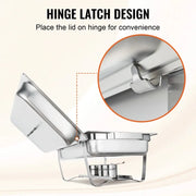 Charger l'image dans la visionneuse de galerie, 【Premium】Amocart 8QT Rectangle Chafing Dish 2/4/6 Packs w/ Full Size Pans Buffet Catering Warmer Server Folding Stand Fuel Hold
