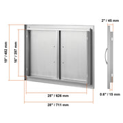 Bild in Galerie-Viewer laden, 【Premium】SucceBuy BBQ Access Door Double Outdoor Kitchen Stainless Steel Flush Mount Door for BBQ Island Grilling Station Outsid
