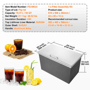 Charger l'image dans la visionneuse de galerie, Amocart Drop in Ice Chest Stainless Steel Ice Cooler Commercial Ice Bin with Hinged Cover Outdoor Kitchen Ice Bar
