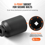 Load image into Gallery viewer, Amocart Axle Nut Impact Socket Set 3/4"Drive Deep 6-Point 8-Piece SAE Spindle Nut Socket Set CR-MO Heat Treated Large SocketSet
